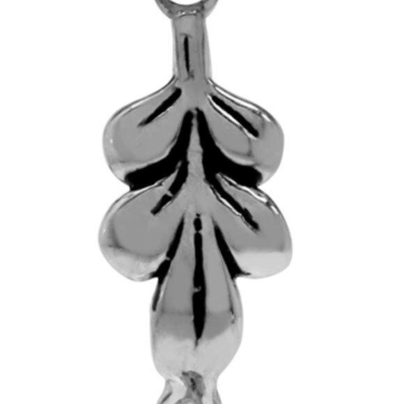 925 Sterling Genuine Blue Topaz Drop Leaf Pendant NWT - Picture 9 of 11